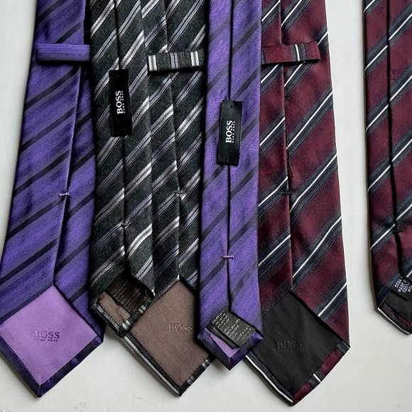 Hugo Boss lot of 3 slim striped ties made in Italy 🇮🇹 - Picture 8 of 8